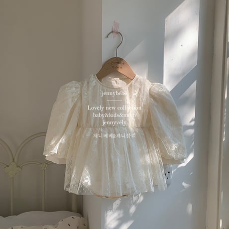 jennybebe 総レースリボンドレスロンパース(836)