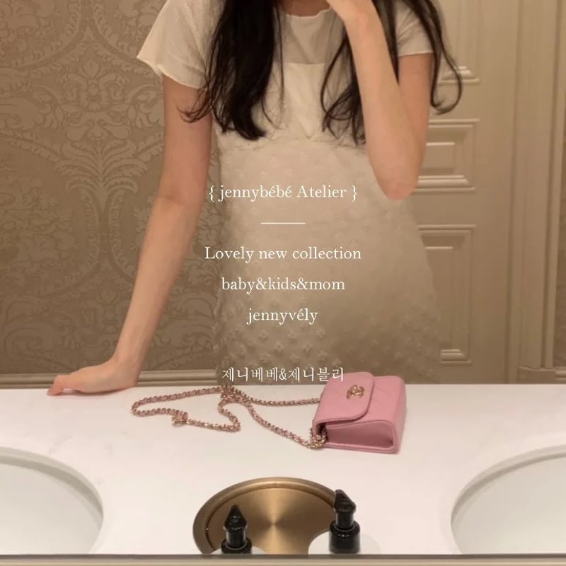 jennybebe ママとお揃い 親子コーデ ノースリーブワンピース ロンパース jennybebe ママとお揃いスノーフラワーぽこぽこ肩リボンロンパースor