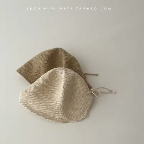 beige/brown ストローハット(1210)