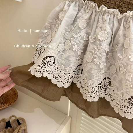 ヘッドアクセサリー付きブラウンエプロンワンピース(857)