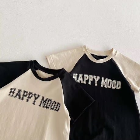 バイカラーHAPPY MOOD半袖ロンパース(1291)