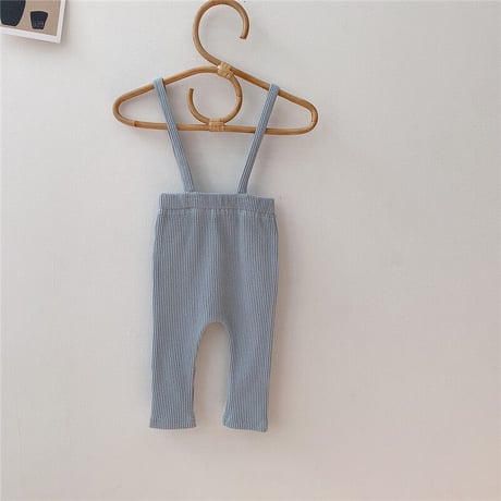 3color ハイウエストサス付きリブパンツ(1457)