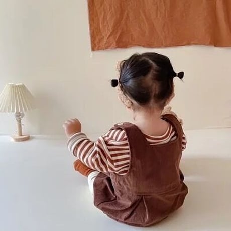 ボーダートップス×くまコーデュロイサロペットset(1902)