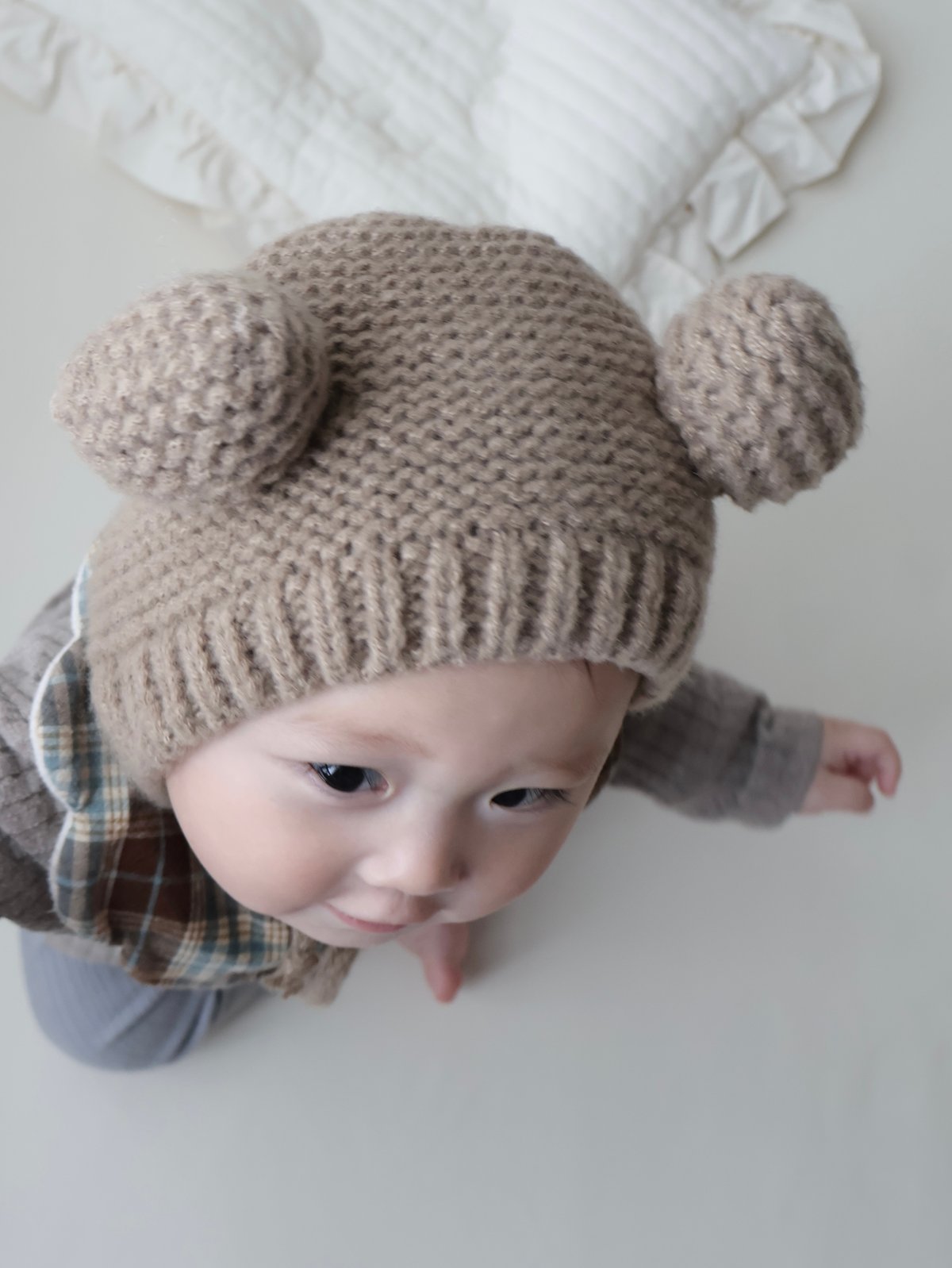 8color くま耳かぎ針編みニットボンネット(708) | こどもふく🧸mocokids