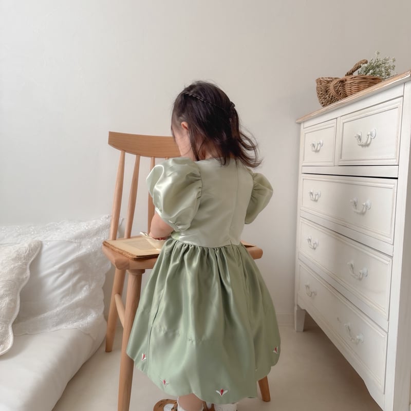 アナ風グリーンプリンセスドレス(937) | こどもふく🧸mocokids