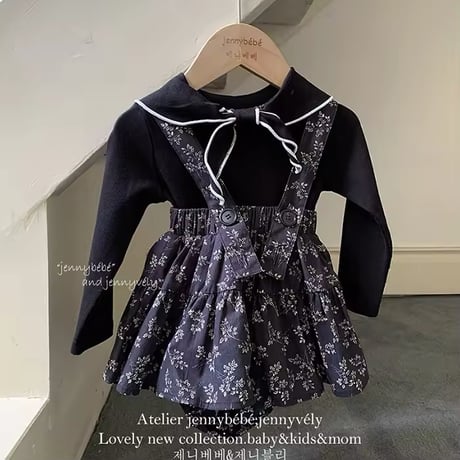 jennybebe 3color リボンデザインバイカラートップス(735)