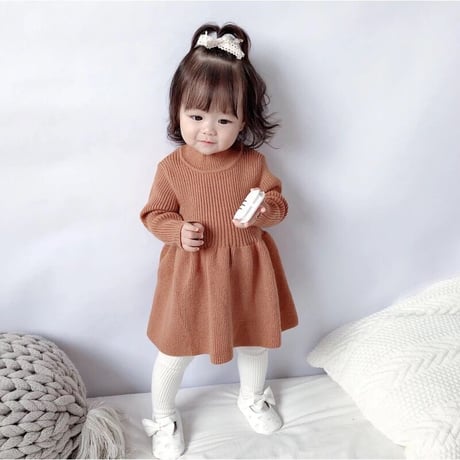 4color リブウールニットワンピース(800)