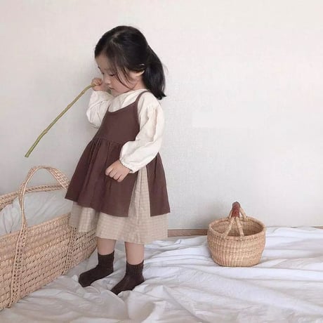 即納あり◆姉妹キャミ重ね着ロンパース or ワンピース(1215)