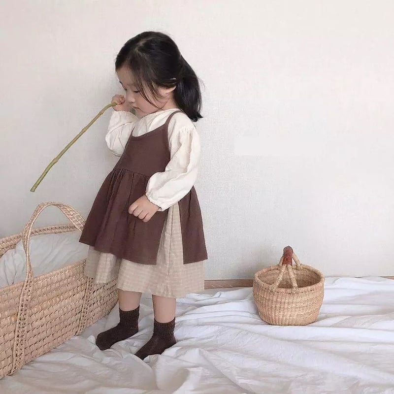 即納あり✩姉妹キャミ重ね着ロンパース or ワンピース(1215) | こども  