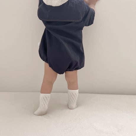 navy blueボタンロンパース(1521)