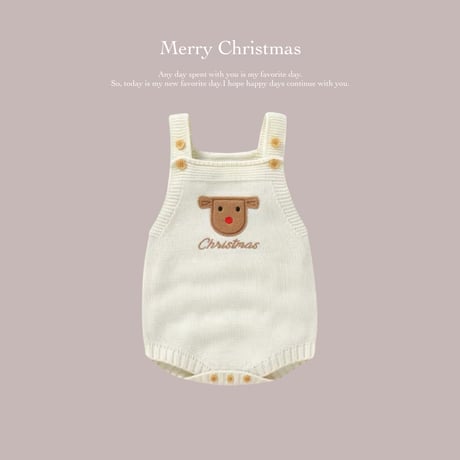 3color Xmasニットロンパース(562)
