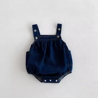 denimサロペット×ボーダーくまトップス(1310)
