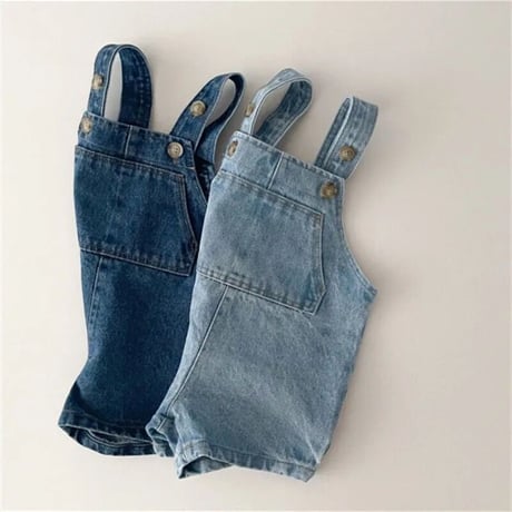 デニムショートパンツレトロサロペット(2732)