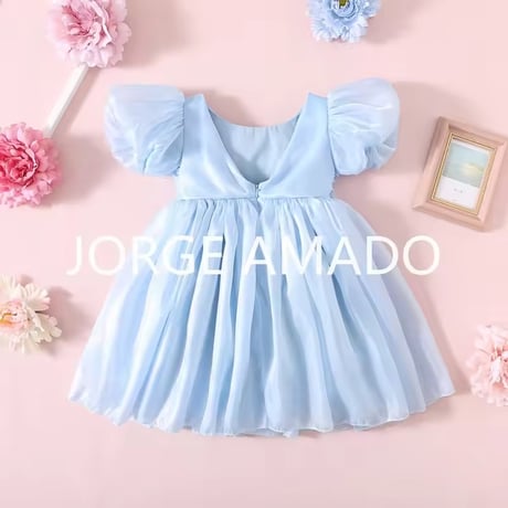 ビビッドカラーサテンバックシャンウエストBIGリボンドレス(1281)