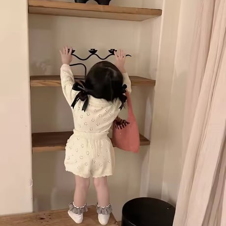 momo アイレットニット丸襟セットアップ(1425)