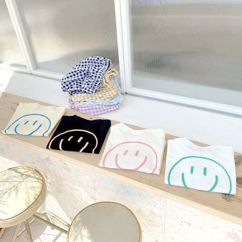 4color ニコちゃんチェックパンツセットアップ(1670) | こどもふく