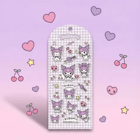 即納◆gingham checkキャラクターふっくらシール(1821)