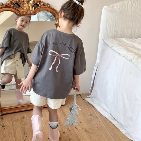 kids 4color リボンオーバーtシャツ(4132)
