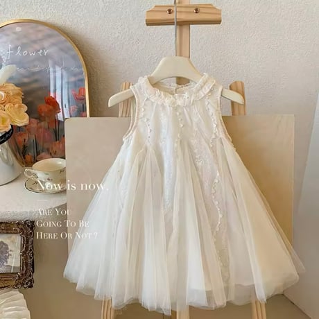 kids frill collar flow A linesドレス(1186)