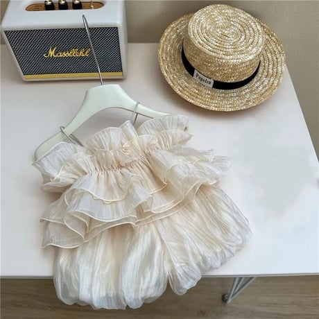kids apricot UPシフォンセットアップ(4106)
