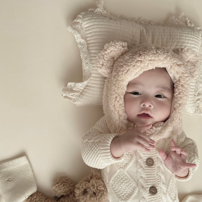 即納◇くま耳もこもこ帽子(1851) | こどもふく🧸mocokids