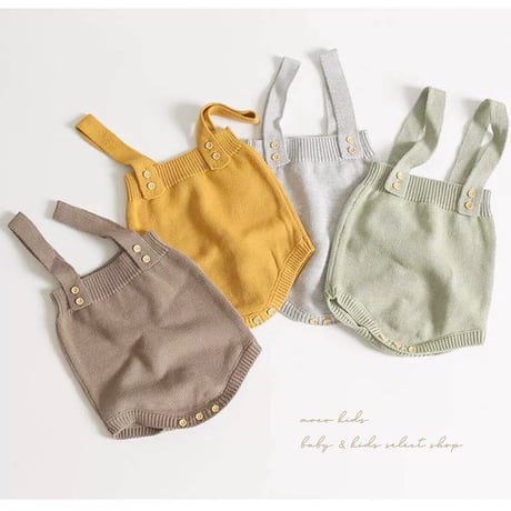 4color ハイウエストニットサロペット(110)