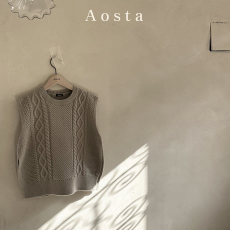 即納【Aosta】knit vest (a18）