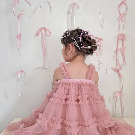 kids 4color 4-tier frillキャミチュールドレス(1228)