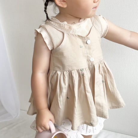 即納あり◆ヴィンテージ小花柄キャミorフリルロンパース(1140)