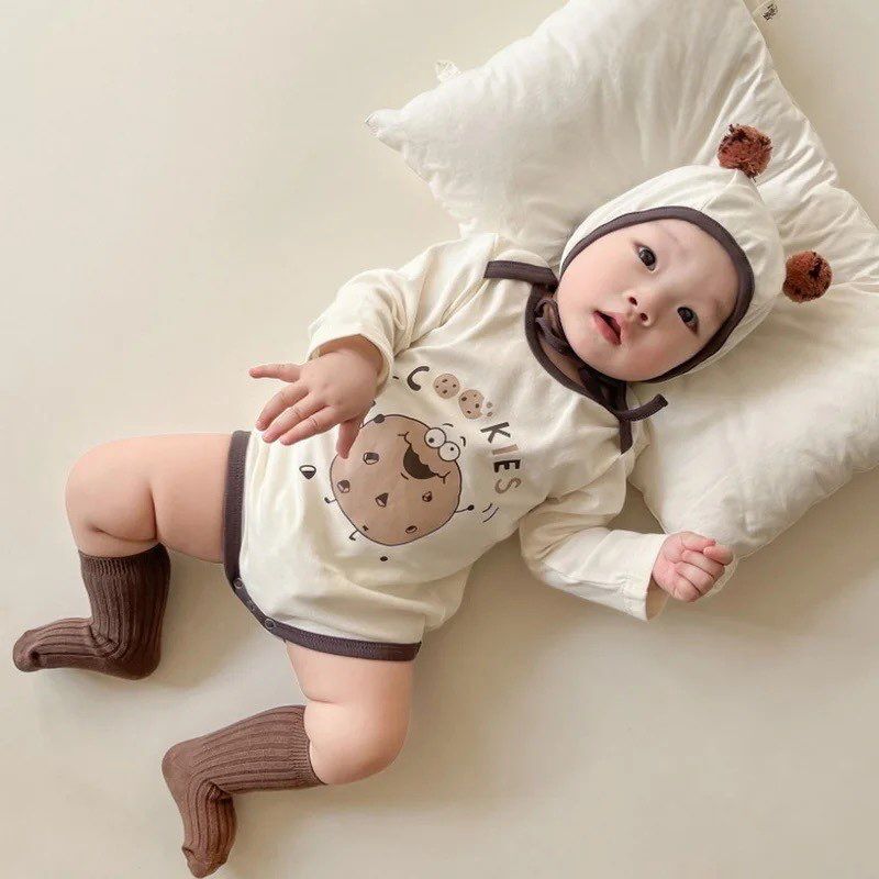 Cookieぽんぽんくま耳ロンパース(3211) | こどもふく🧸mocokids