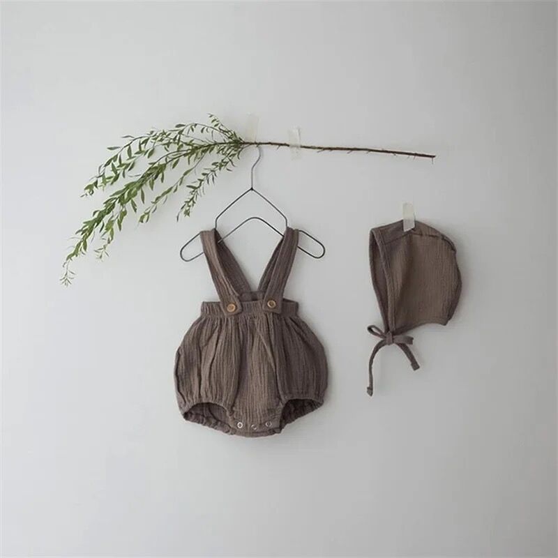 コットンリネンサスペンダー付きパンツ(3116) | こどもふく moco