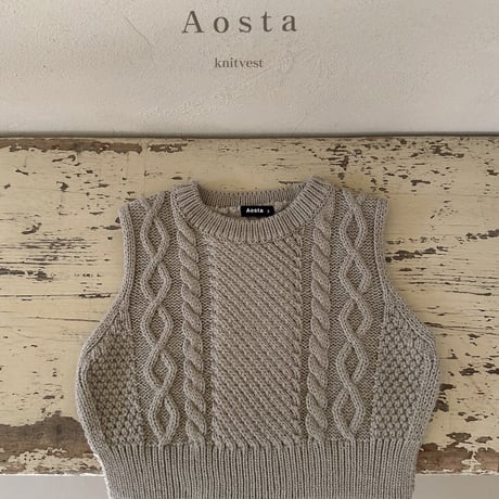 即納【Aosta】knit vest (a18）