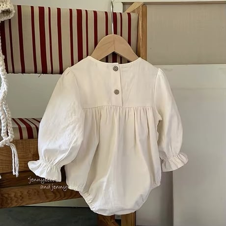 jennybebe姉妹お揃いflower embroidery切替ロンパースorワンピース(4190)