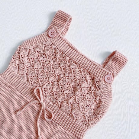 pink/mint diamondニットサロペット(636)