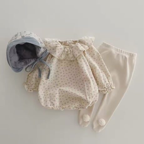 BIG or small frill collarロンパース(829)