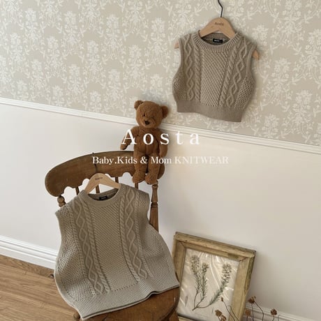 即納【Aosta】knit vest (a18）