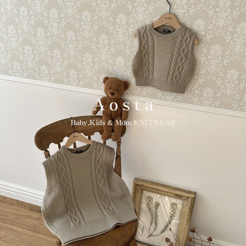 即納【Aosta】knit vest (a18） | こどもふく moco kids