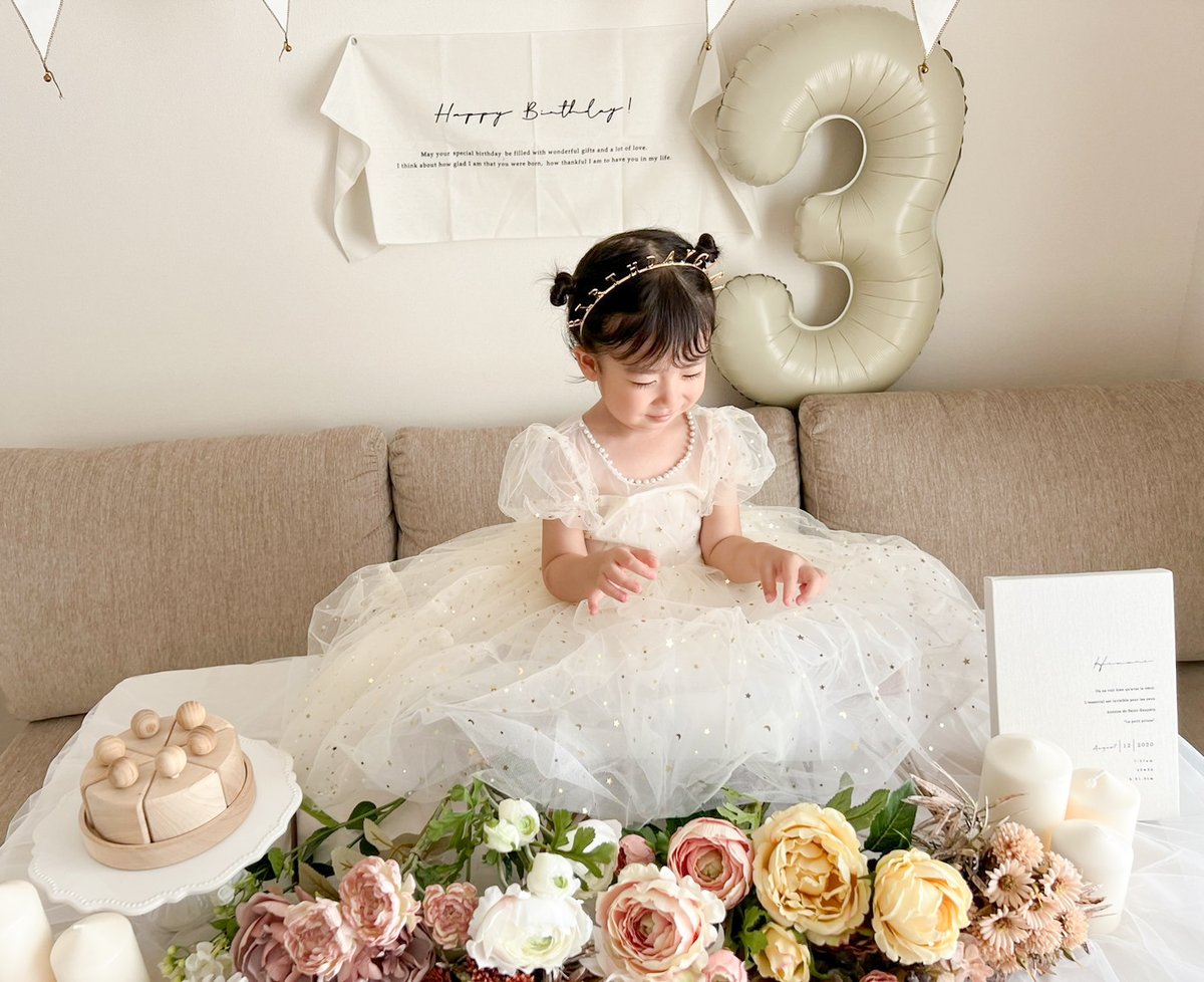 きらきらお星様パフスリーブチュールドレス(2717) | こどもふく moco kids 