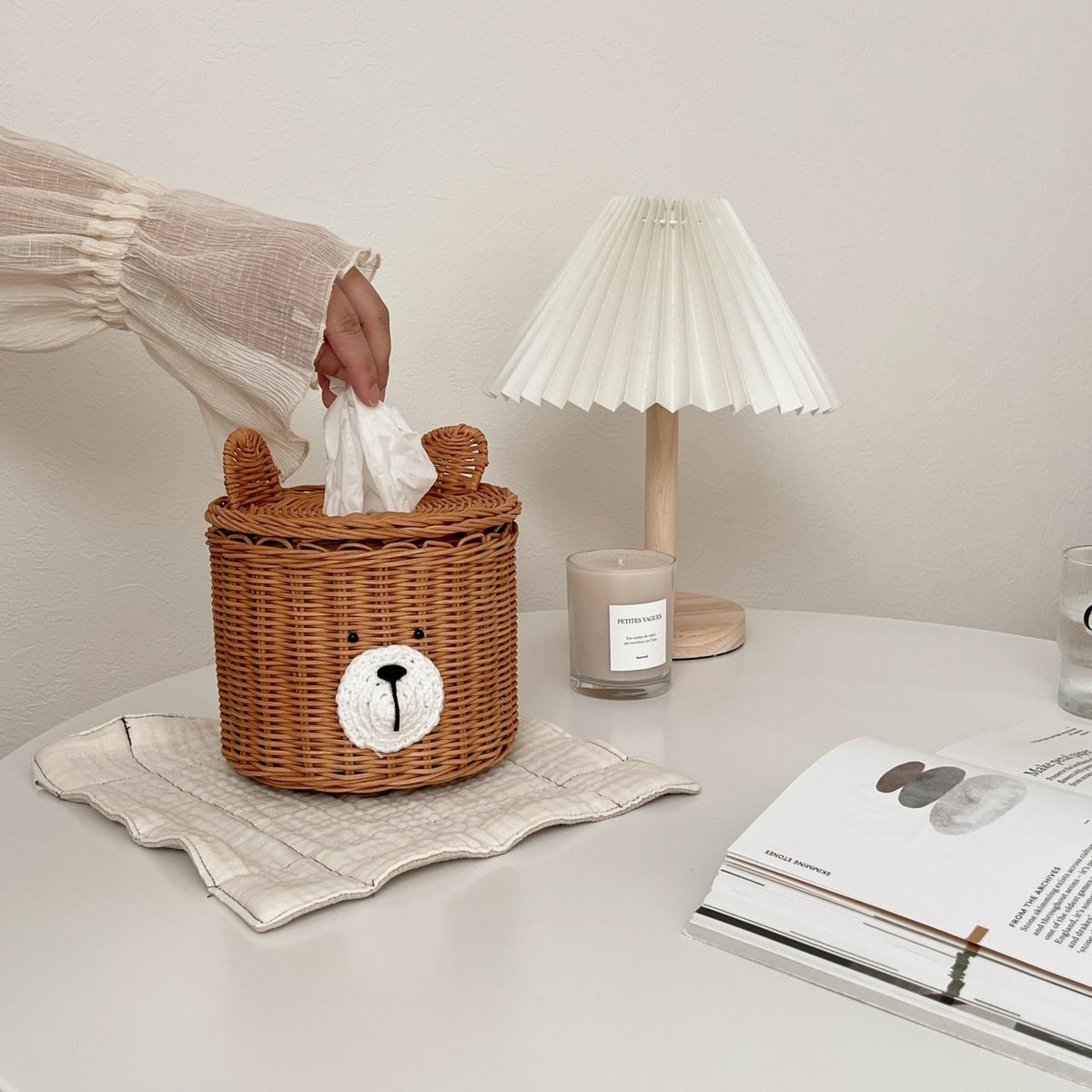 くまバスケットティッシュケース(355) | こどもふく🧸mocokids