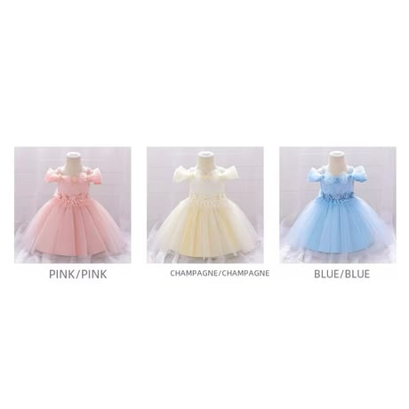 3color オフショルリボンプリンセスドレス(4163)