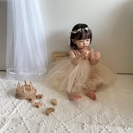 くすみカラーキャミリボンチュチュドレス(245)