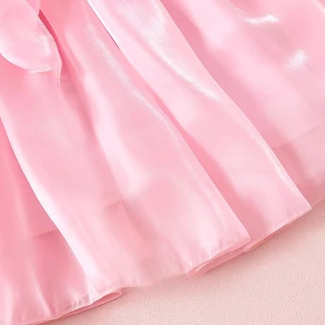 ビビッドカラーサテンバックシャンウエストBIGリボンドレス(1281)