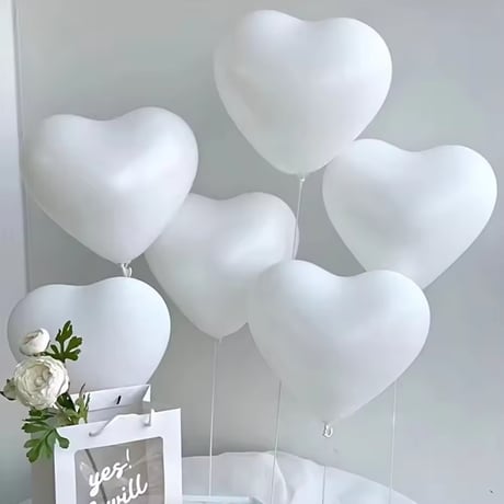 whiteハート風船12コset(1417)