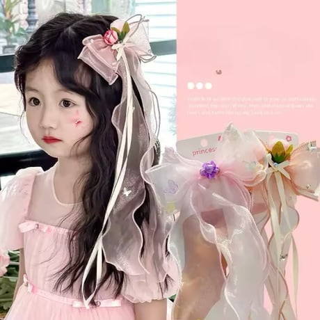 7color キャンディポップチュールリボンヘアクリップ(932)