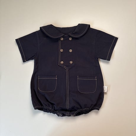 navy blueボタンロンパース(1521)