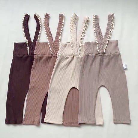 4color レースサス付きハイウエストリブパンツ(2288)