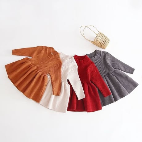 4color リブウールニットワンピース(800)
