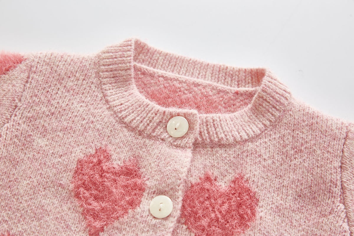 ピンクハートニットカーディガンorサロペット(899) | こどもふく🧸mocokids