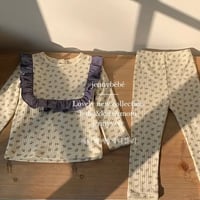 jennybebe small flower patternスクエアフリルリブセットアップ(2784)