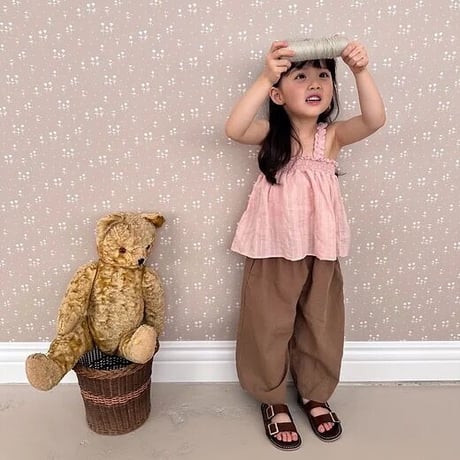 即納【The Beige】linen long skirt pants(2756)